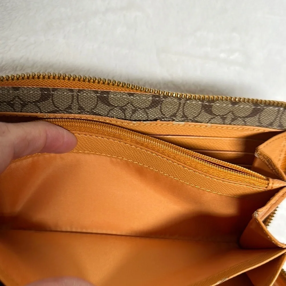 Coach Tan/ orangish Leather Wallet